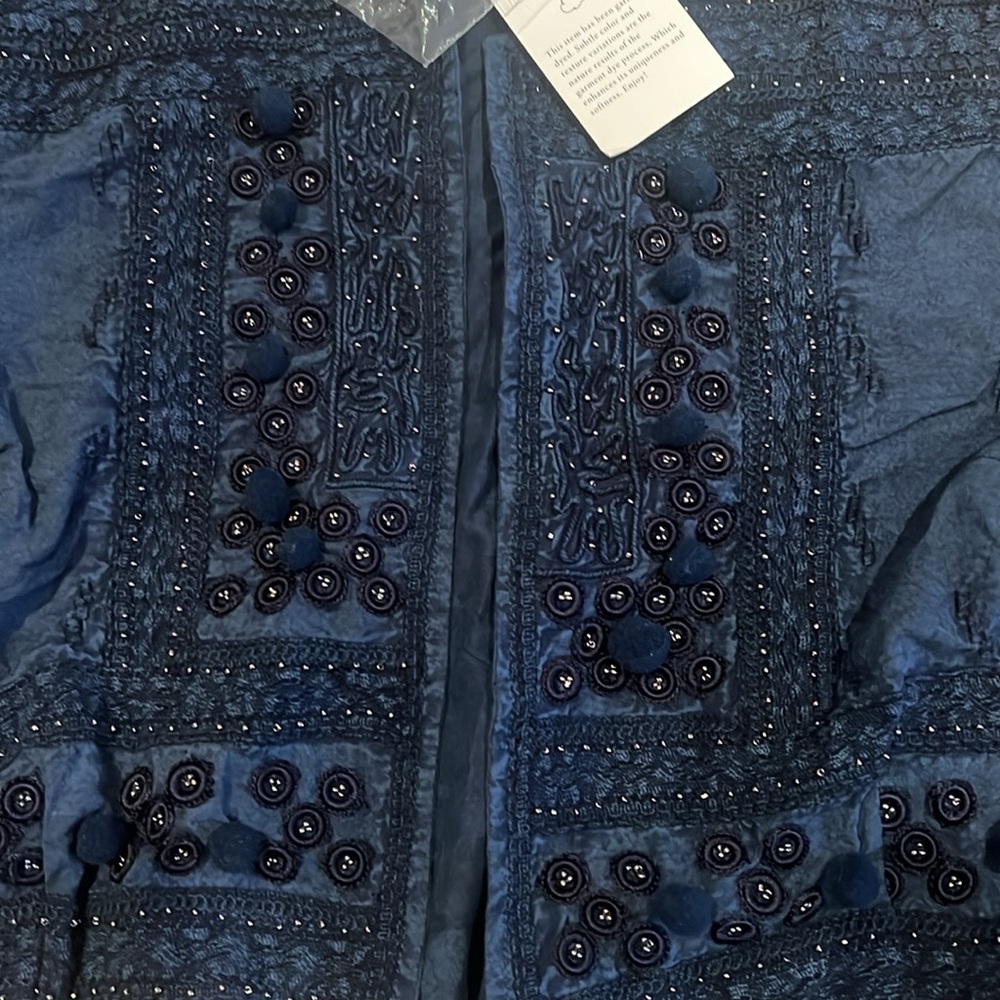 Deep Blue Soft Surroundings Theodora Bolero Jacket - Picture 4 of 5